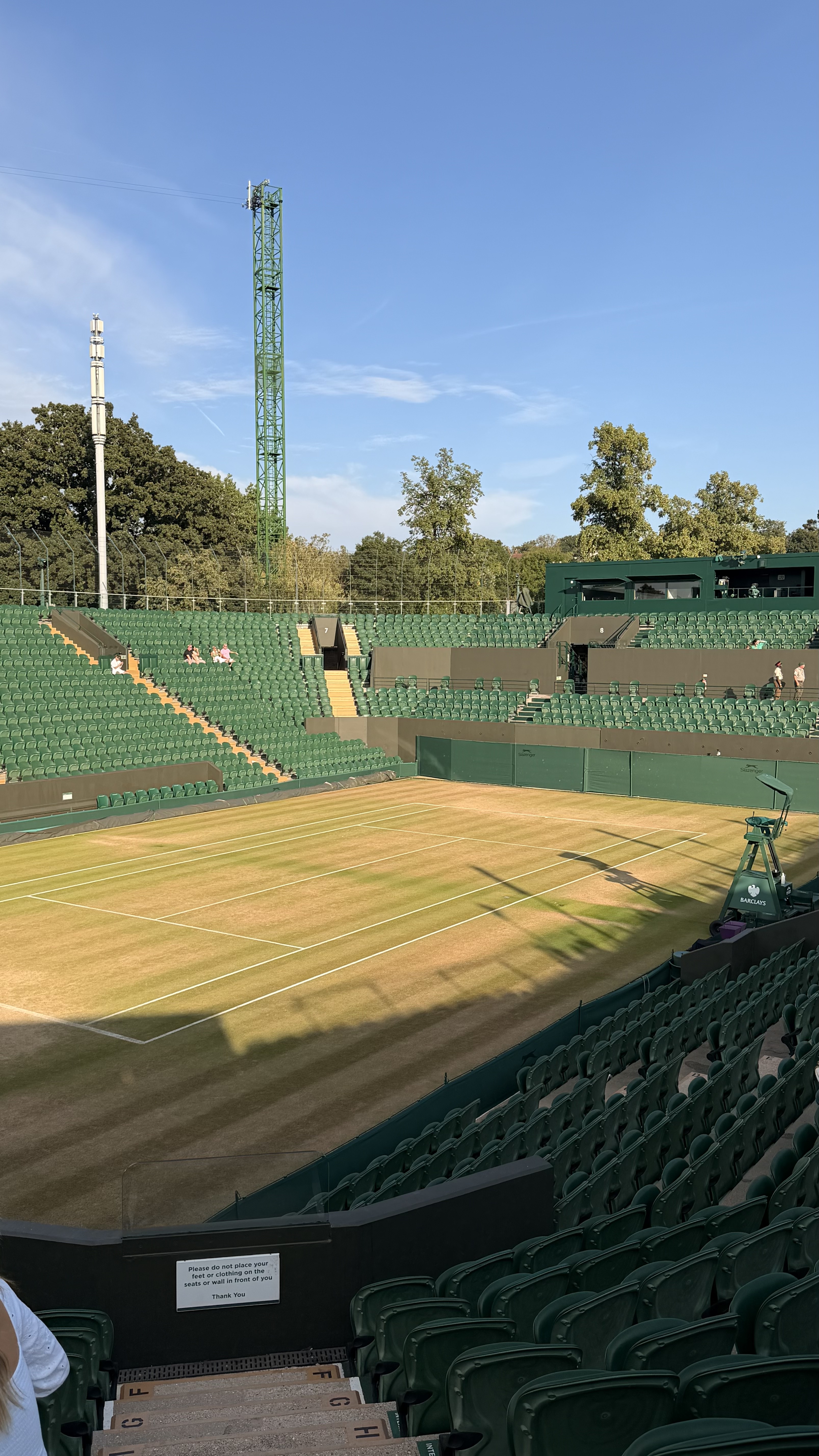 Wimbledon show court from courtside seats