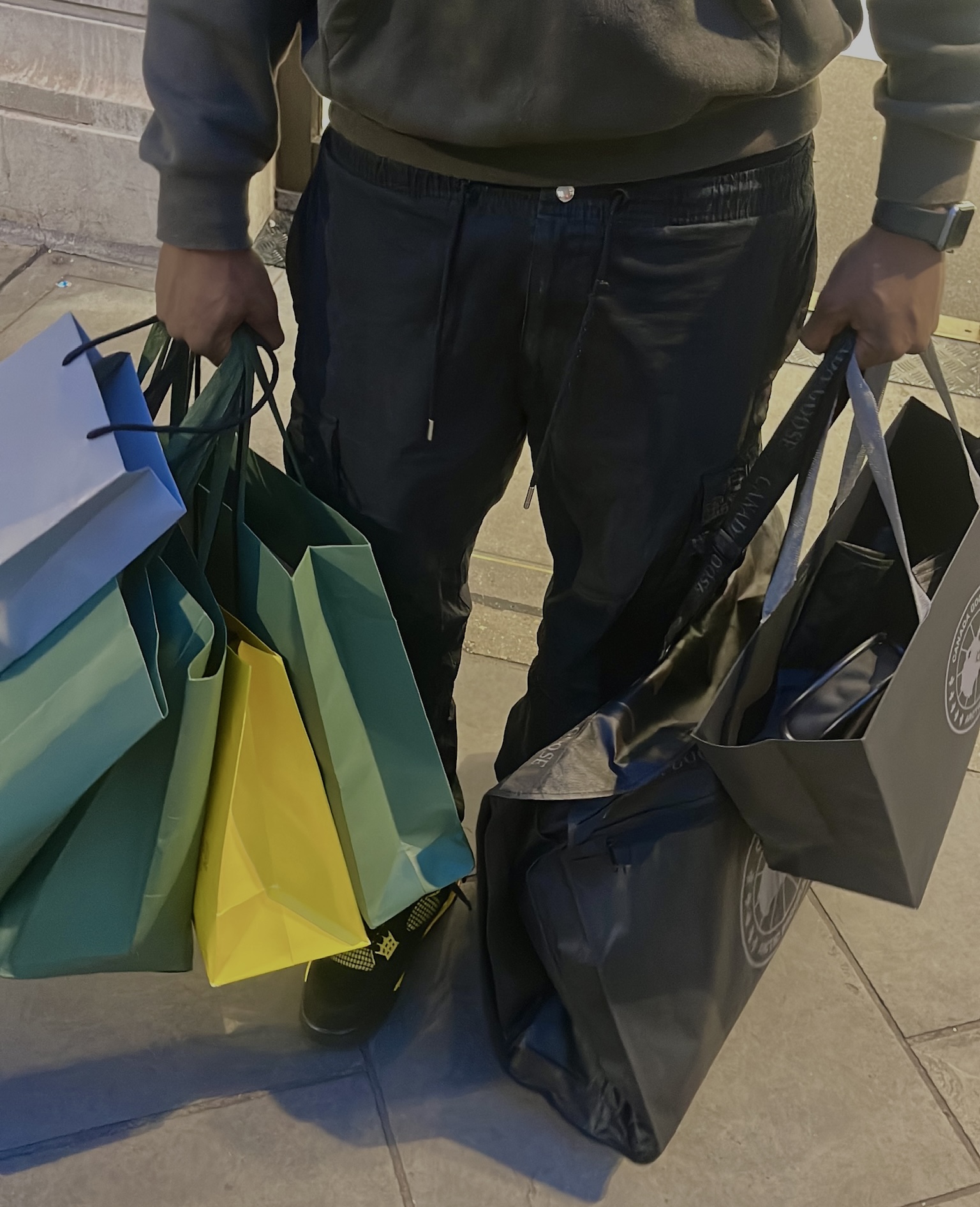 London shopping run - designer bags in hand