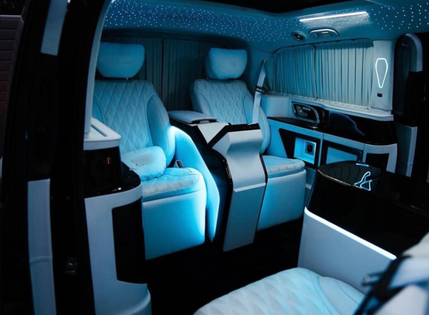 Chauffeured car cabin interior