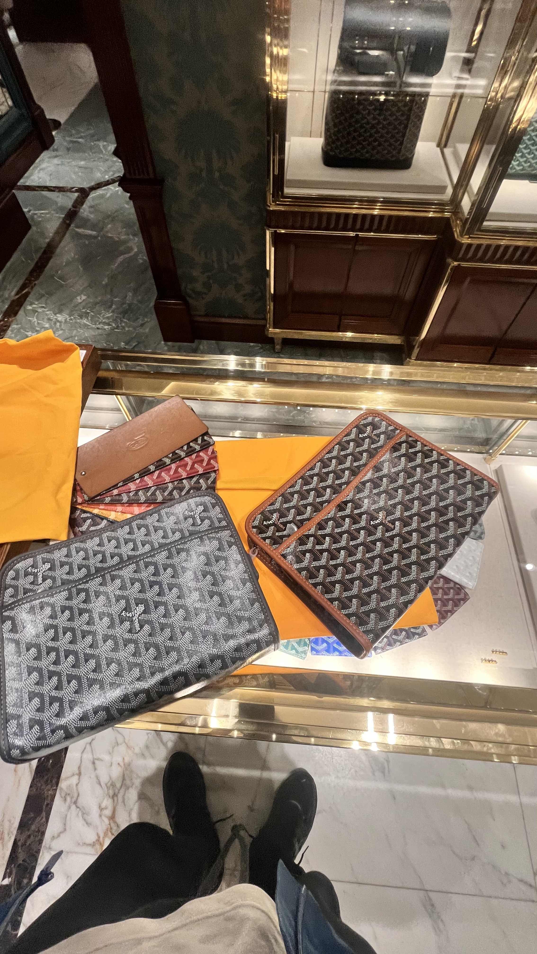 Goyard boutique - clutches and portfolios